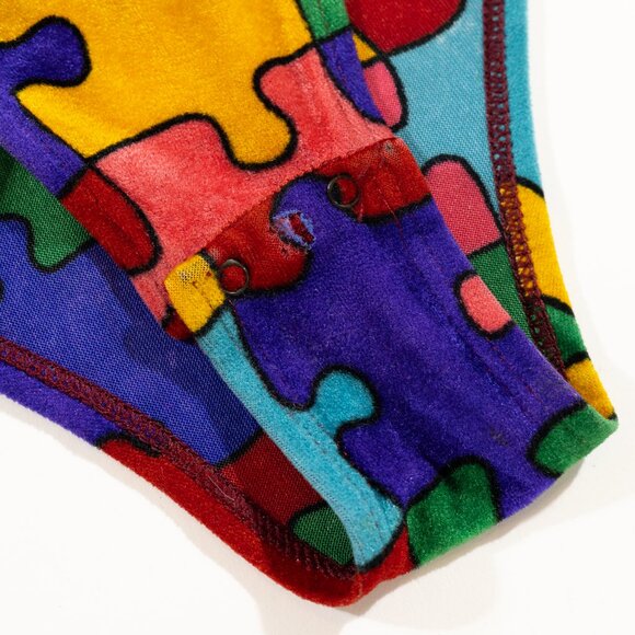 Moschino Cheap and Chic puzzle piece velvet bodysuit - Picture 4 of 7